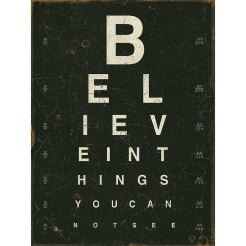 Eye Chart III Black Modern Wood Framed Art Print with Double Matting by Pela Studio