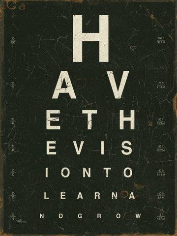 Eye Chart IV White Modern Wood Framed Art Print with Double Matting by Pela Studio