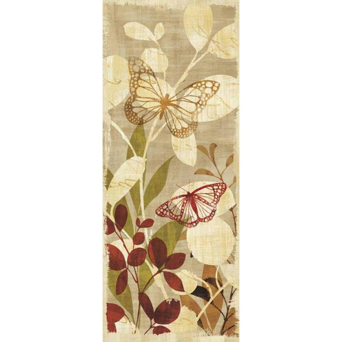 Warm Fluttering Panel I White Modern Wood Framed Art Print by Wild Apple Portfolio