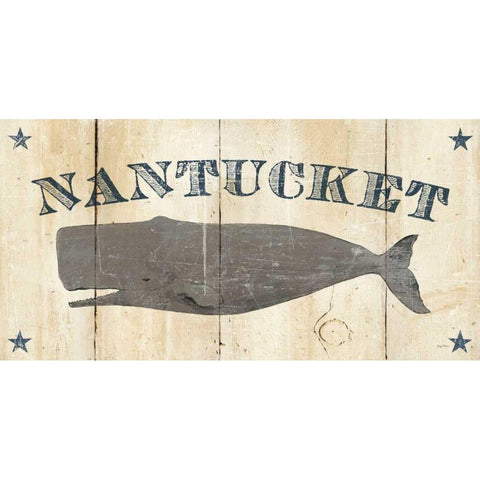 Nantucket Whale Gold Ornate Wood Framed Art Print with Double Matting by Tillmon, Avery