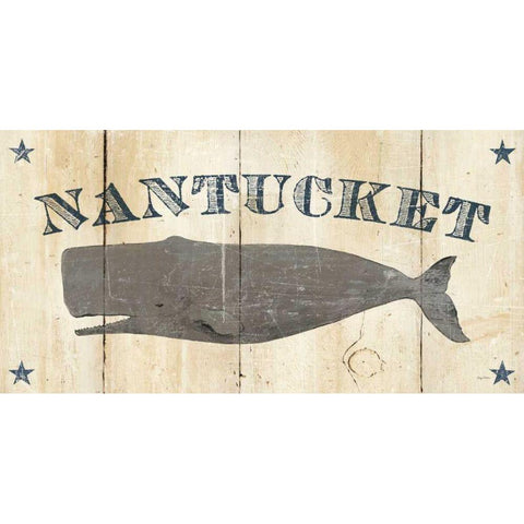 Nantucket Whale Black Modern Wood Framed Art Print with Double Matting by Tillmon, Avery