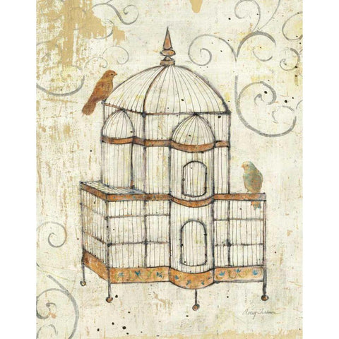 Bird Cage I White Modern Wood Framed Art Print by Tillmon, Avery