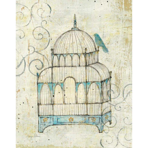 Bird Cage II Gold Ornate Wood Framed Art Print with Double Matting by Tillmon, Avery