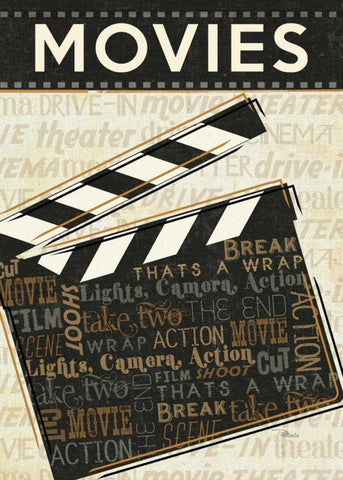 Cinema II Black Ornate Wood Framed Art Print with Double Matting by Pela Studio