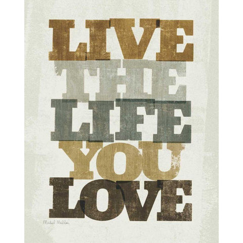 Live and Love I White Modern Wood Framed Art Print by Mullan, Michael