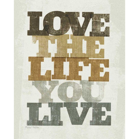 Live and Love II Gold Ornate Wood Framed Art Print with Double Matting by Mullan, Michael