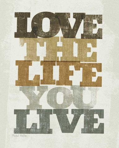 Live and Love II White Modern Wood Framed Art Print with Double Matting by Mullan, Michael