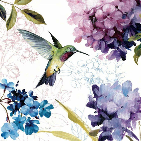 Spring Nectar Square II White Modern Wood Framed Art Print by Audit, Lisa