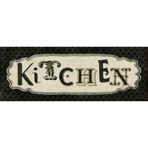 Room Signs III - Kitchen Gold Ornate Wood Framed Art Print with Double Matting by Pela Studio