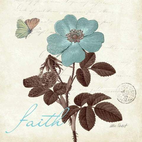 Touch of Blue II - Faith Black Modern Wood Framed Art Print by Pertiet, Katie