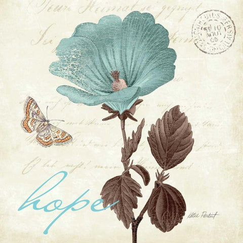 Touch of Blue III - Hope White Modern Wood Framed Art Print by Pertiet, Katie