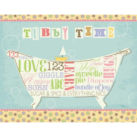 Tubby Time I Black Modern Wood Framed Art Print by Pela Studio