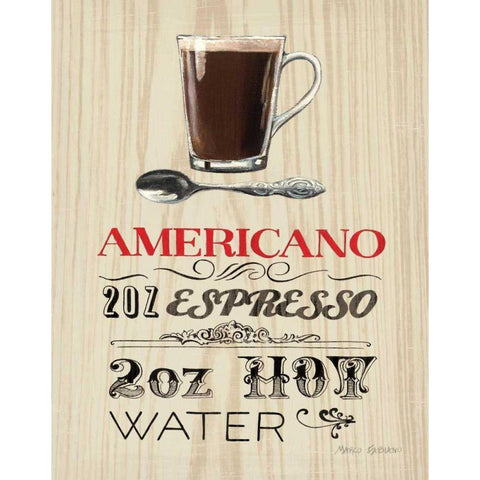 Americano Black Modern Wood Framed Art Print with Double Matting by Fabiano, Marco