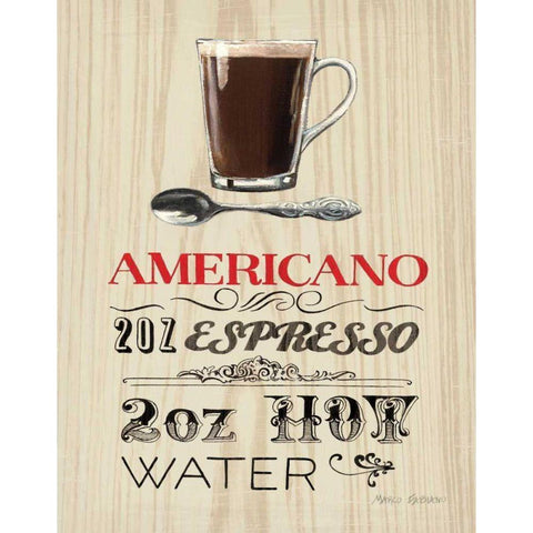 Americano Gold Ornate Wood Framed Art Print with Double Matting by Fabiano, Marco