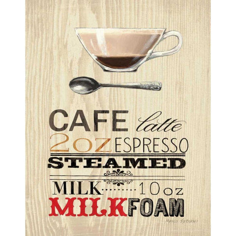 Cafe Latte Black Modern Wood Framed Art Print with Double Matting by Fabiano, Marco