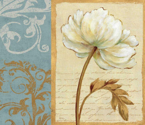 White Beauty I White Modern Wood Framed Art Print with Double Matting by Charron, Veronique