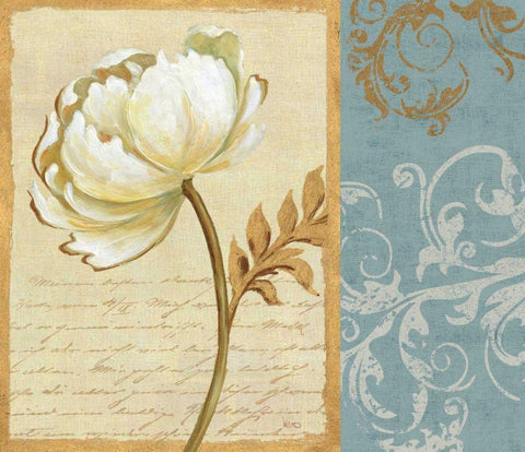 White Beauty II White Modern Wood Framed Art Print with Double Matting by Charron, Veronique