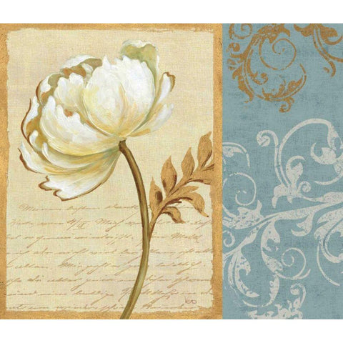 White Beauty II Gold Ornate Wood Framed Art Print with Double Matting by Charron, Veronique