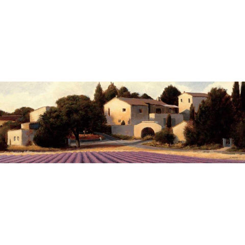 Lavender Fields Panel I Crop Gold Ornate Wood Framed Art Print with Double Matting by Wiens, James