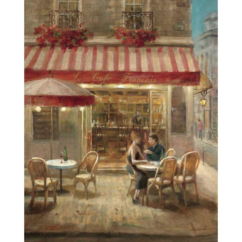 Paris Cafe II Crop Gold Ornate Wood Framed Art Print with Double Matting by Nai, Danhui