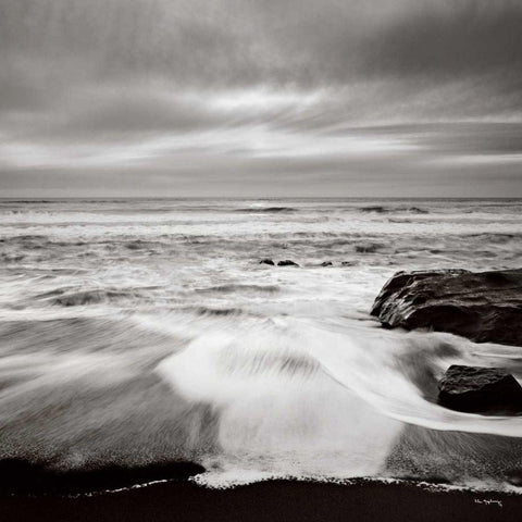 Sunset on the Coast II Black Modern Wood Framed Art Print with Double Matting by Audit, Lisa