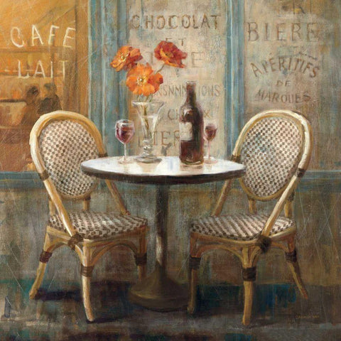 Meet Me at Le Cafe I Black Modern Wood Framed Art Print with Double Matting by Nai, Danhui