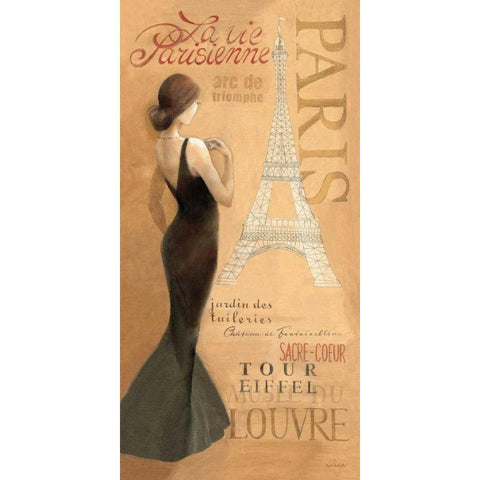 Ladies of Paris I Black Modern Wood Framed Art Print with Double Matting by Hristova, Albena