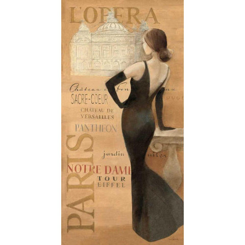 Ladies of Paris II Black Modern Wood Framed Art Print with Double Matting by Hristova, Albena