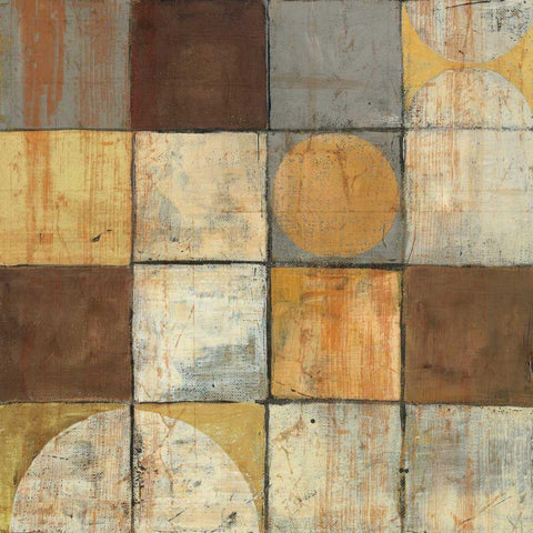 Tango Square II Neutral Black Modern Wood Framed Art Print with Double Matting by Schick, Mike