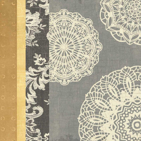 Contemporary Lace I Black Ornate Wood Framed Art Print with Double Matting by Hershey, Moira