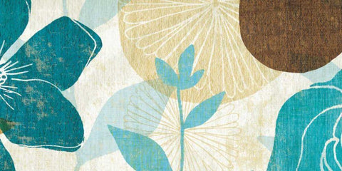 Floral Burst Panel I White Modern Wood Framed Art Print with Double Matting by Mullan, Michael