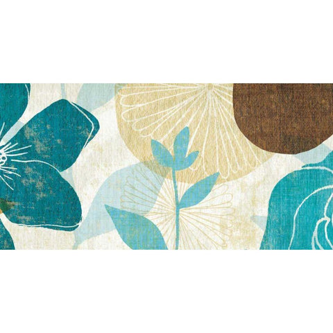 Floral Burst Panel I Black Modern Wood Framed Art Print by Mullan, Michael