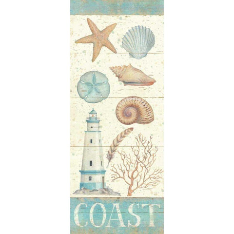 Pastel Coast Panel I Gold Ornate Wood Framed Art Print with Double Matting by Brissonnet, Daphne