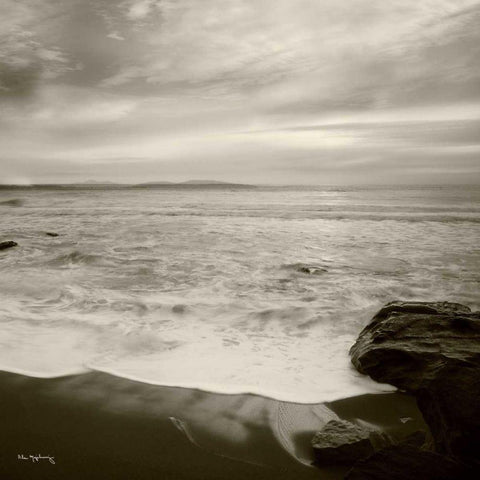 Tides and Waves Square II Black Ornate Wood Framed Art Print with Double Matting by Audit, Lisa