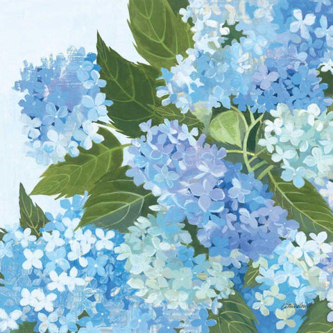 Decorative Hydrangea I White Modern Wood Framed Art Print with Double Matting by Lovell, Kathrine