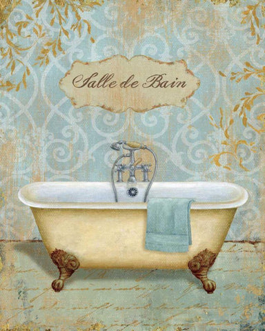 Salle de Bain I White Modern Wood Framed Art Print with Double Matting by Brissonnet, Daphne