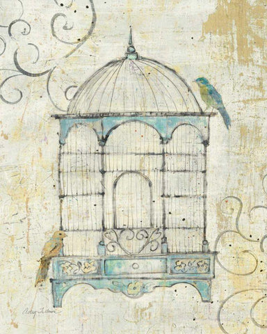 Bird Cage IV Black Ornate Wood Framed Art Print with Double Matting by Tillmon, Avery