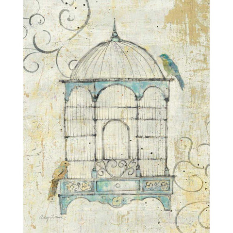 Bird Cage IV Gold Ornate Wood Framed Art Print with Double Matting by Tillmon, Avery