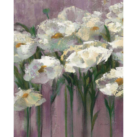 Anemones by the Lake Purple II White Modern Wood Framed Art Print by Vassileva, Silvia