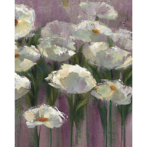 Anemones by the Lake Purple III White Modern Wood Framed Art Print by Vassileva, Silvia