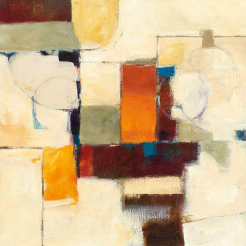 Autumn Patchwork I White Modern Wood Framed Art Print by Schick, Mike
