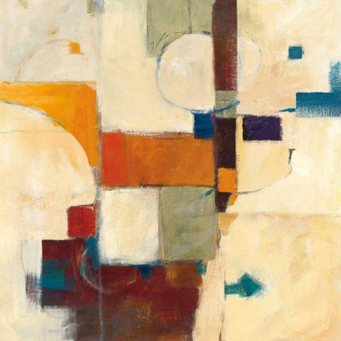 Autumn Patchwork II White Modern Wood Framed Art Print by Schick, Mike