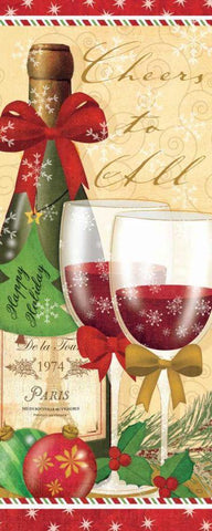 Holiday Cheers I Black Ornate Wood Framed Art Print with Double Matting by Charron, Veronique