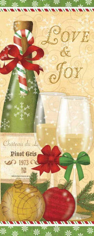 Holiday Cheers III Black Ornate Wood Framed Art Print with Double Matting by Charron, Veronique