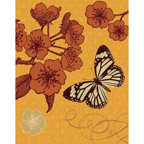 Orchard Bloom Black Modern Wood Framed Art Print by Studio Mousseau