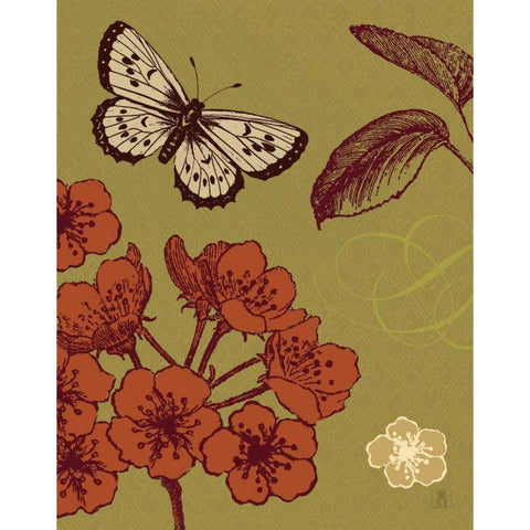 Orchard Flight Gold Ornate Wood Framed Art Print with Double Matting by Studio Mousseau