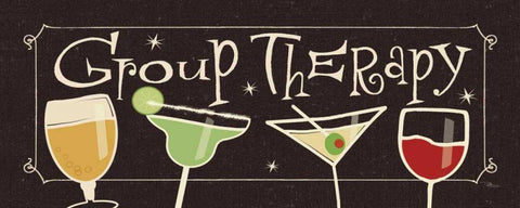 Group Therapy II White Modern Wood Framed Art Print with Double Matting by Pela Studio