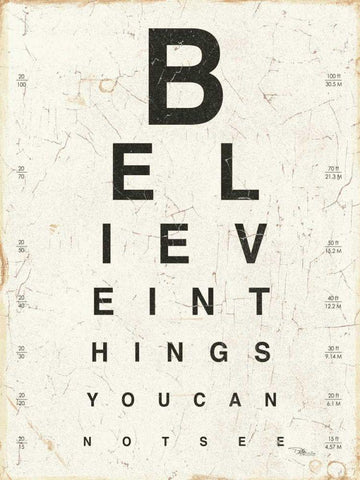 Eye Chart I Black Ornate Wood Framed Art Print with Double Matting by Pela Studio