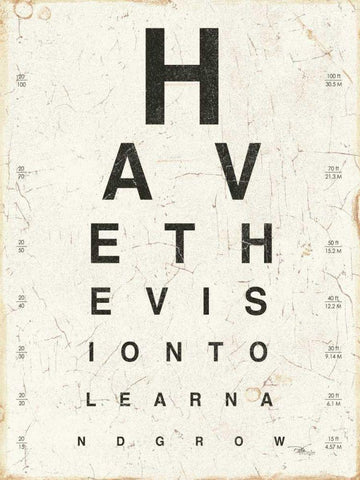 Eye Chart II White Modern Wood Framed Art Print with Double Matting by Pela Studio