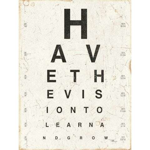 Eye Chart II Black Modern Wood Framed Art Print by Pela Studio